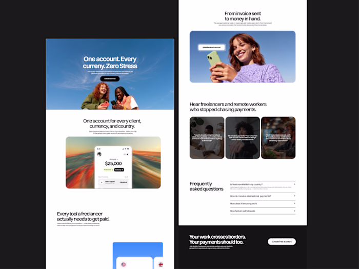 Landing page design in framer,