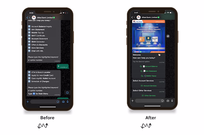 Redesigning Allied Digital Banking WhatsApp Experience