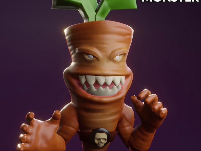 Carrot Monster Mobile Game Character