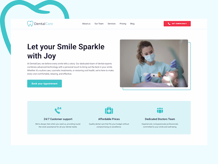 PearlCare – Dental Clinic Website Template (Framer Development)