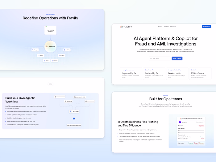 Fravity AI Landing Page Redesign