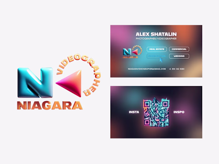 3D Logo and Business Cards for a Videographer