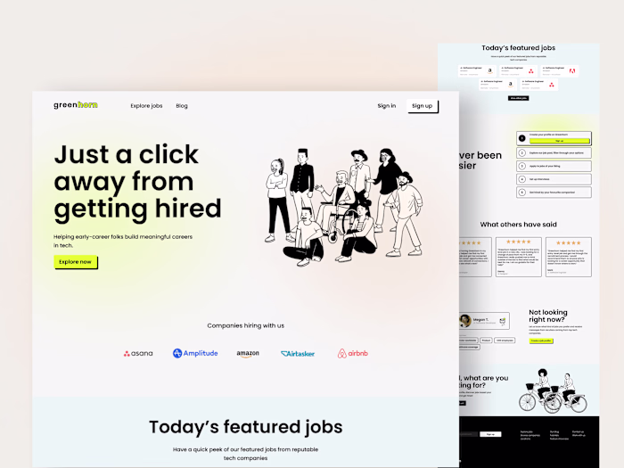 Job board landing page