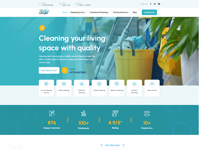 Top Expert Cleaner - A cleaning service website in Dubai