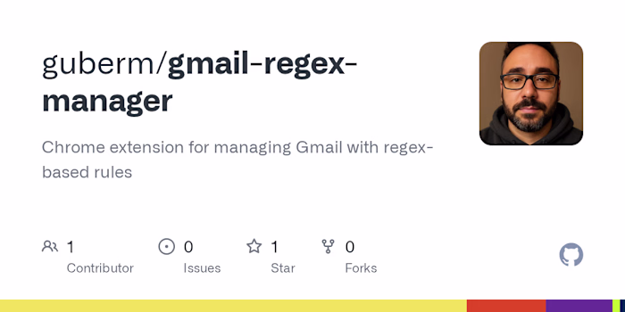 Gmail Regex Rules Manager Development