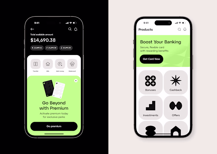 UX/UI, Branding and promo videos for financial app