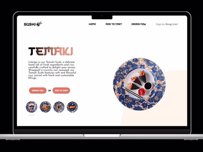 Sushi Restraunt Landing Page Design