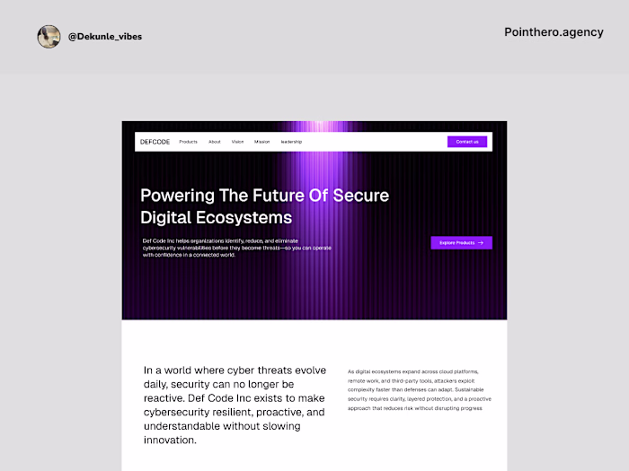 cybersecurity company | startup website WIP