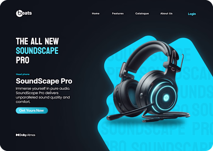 Head Phone UI Design Landing page