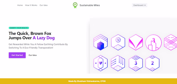 Shub3am/Sustainable-Miles - Rewarding Users to be eco-friendly