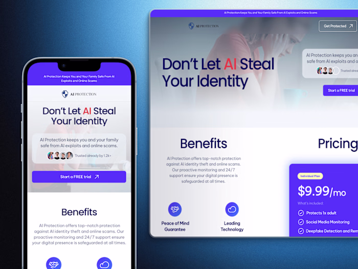 Landing Page Design for AIProtection.org