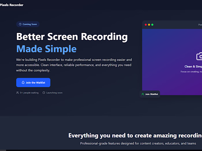 Pixels Recorder - Professional Screen Recording