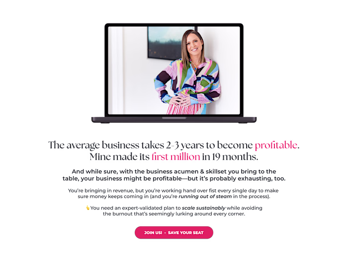 Landing Page Design for Build Grow Scale Accelerator