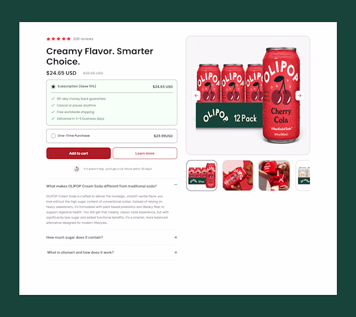 A beautiful product page is
