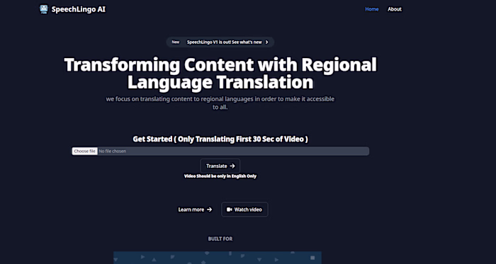 Shub3am/SpeechLingo-AI - Translate Videos into Native Languages