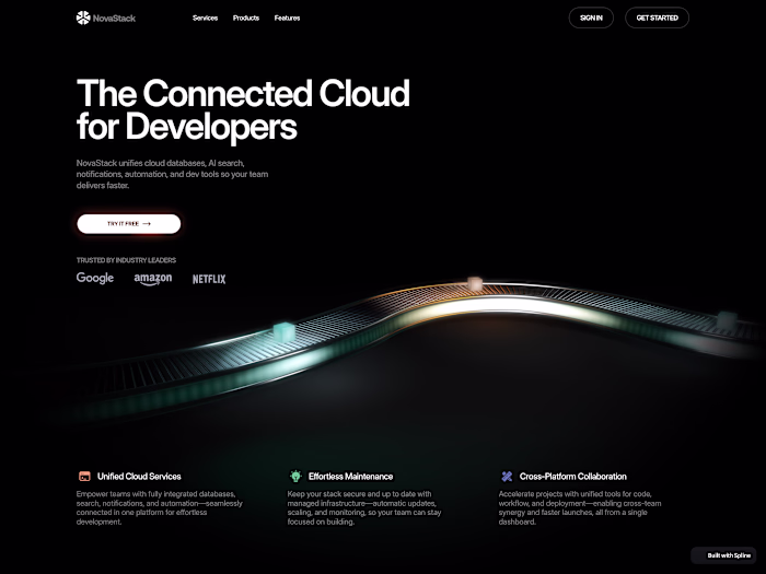 NovaStack Futuristic Landing Page Design