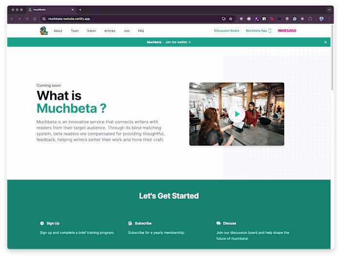 MuchBeta: Connecting writers with tailored beta readers