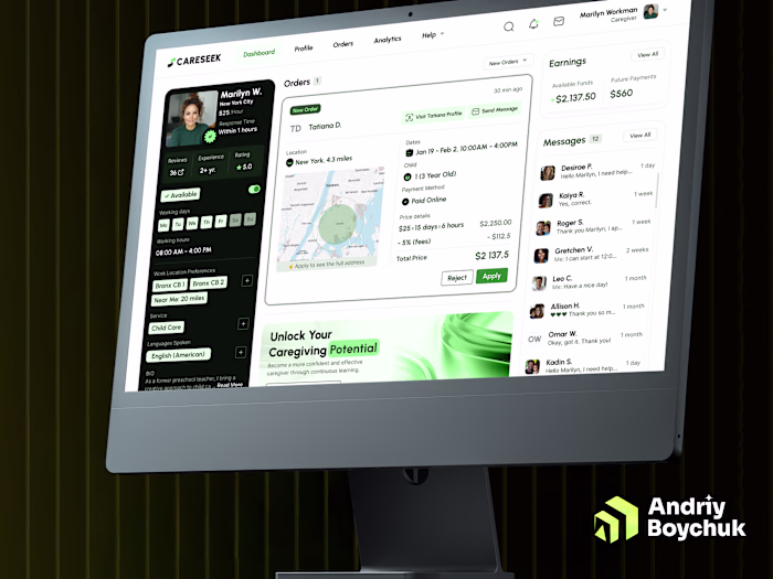 UI/UX Design for Website & Web App (Caregiver Platform)