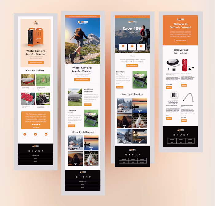 Emails designed for an Australian Outdoor Recreation and Adv...