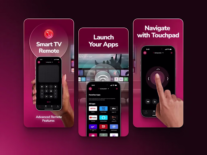 Screenshots design for LG Remote App