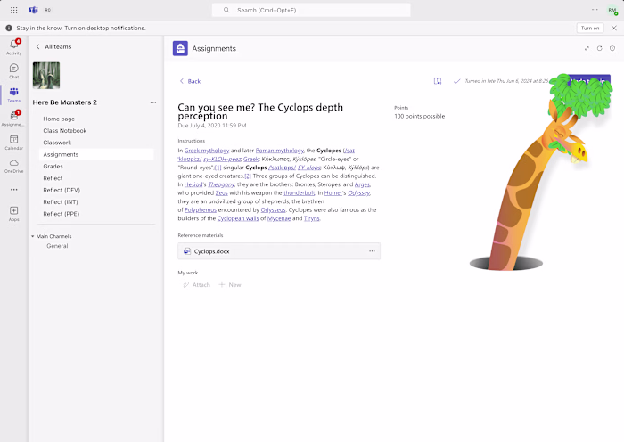 Microsoft Assignments Turn-in Celebrations