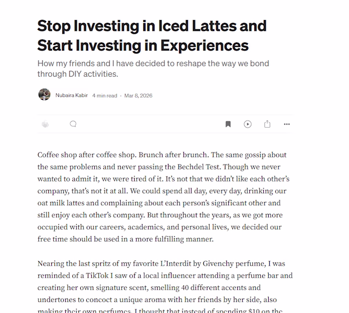 Medium Article -- Stop Investing