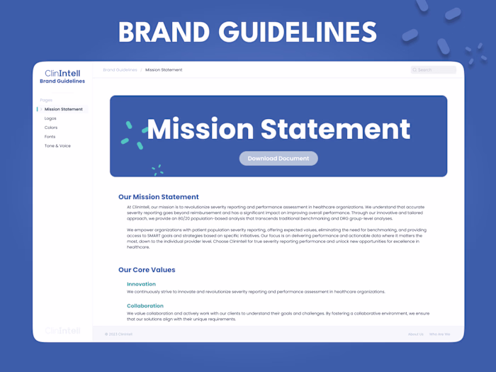 Figma Prototype for Clinintell Brand Guidelines