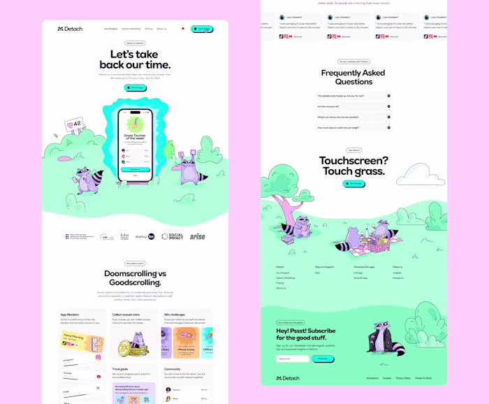 Detach Landing page still rocks