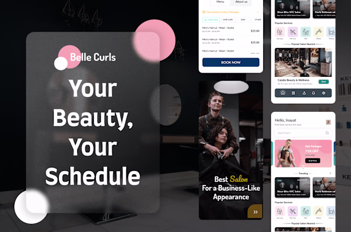 Salon and Spa Booking mobile app I UX/UI Design
