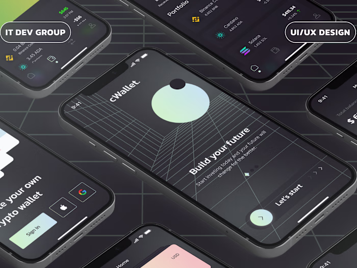 Cryptocurrency exchange - app & landing page design