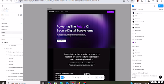 Working on a cybersecurity website for a startup