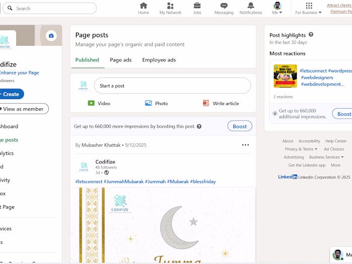 Linkedin Page Management & Content Strategy for Condifize