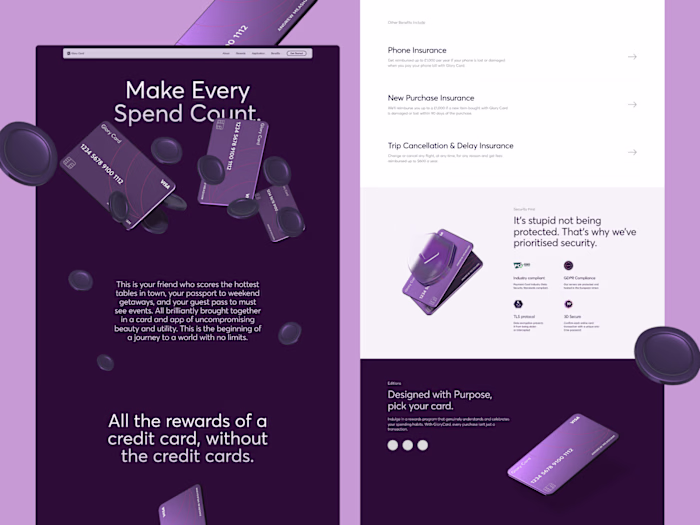 Glory Card: Website Design