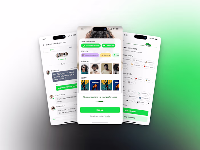 Mobile App Redesign for UK Carpooling Startup