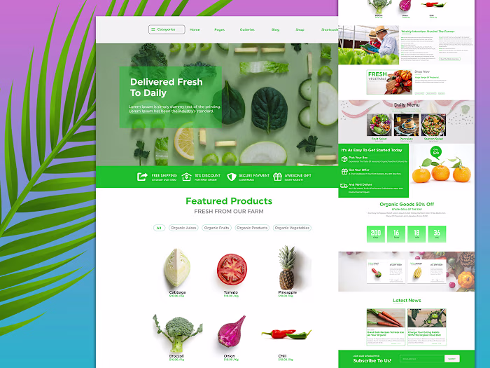 Organic Food Website Design