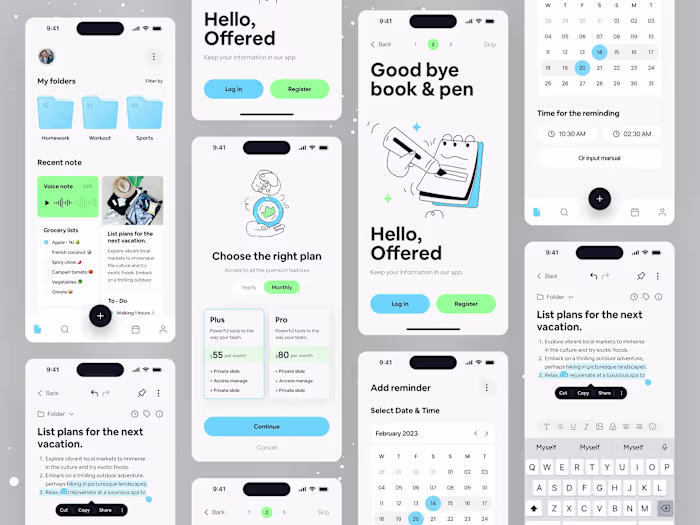 Note-Taking Mobile App UI


Offered is a