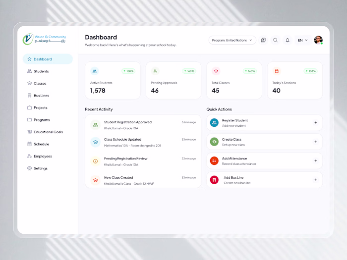 School Management Platform UI/UX Design