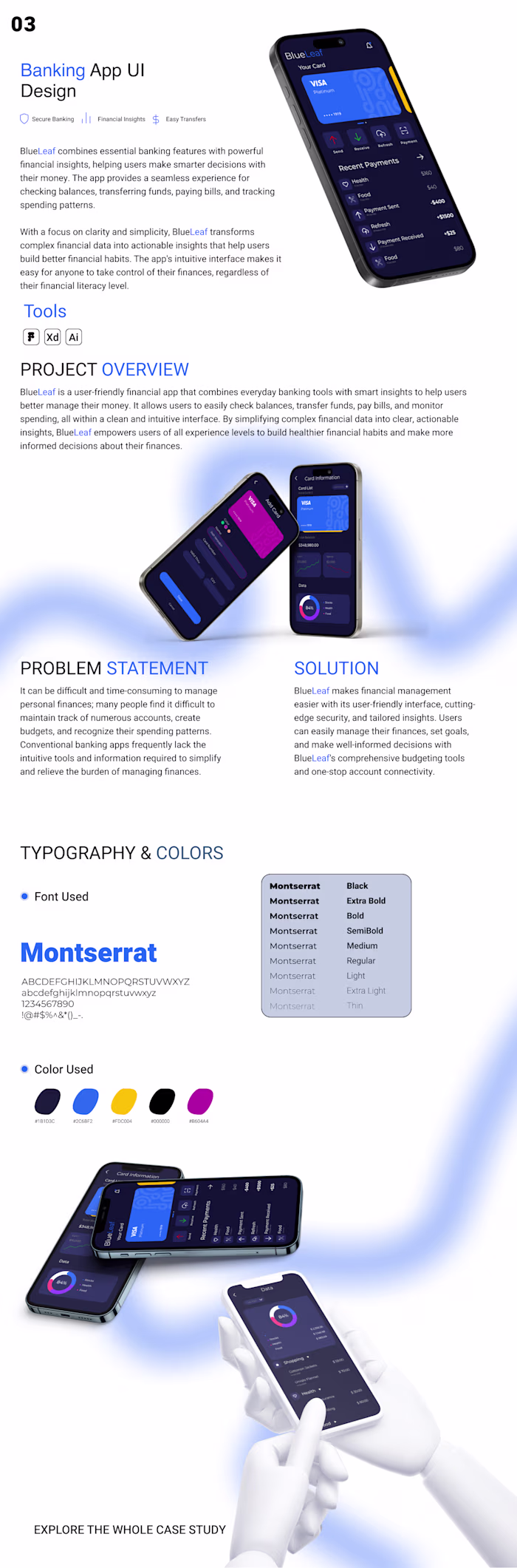 BlueLeaf: Mobile Banking App UI