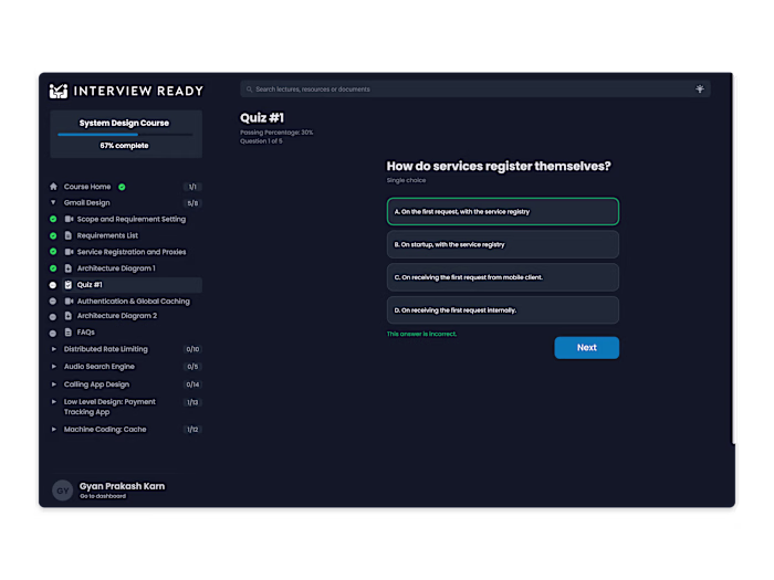 Course Platform for Gaurav Sen (Youtuber)
