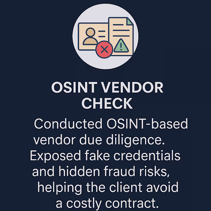 OSINT Vendor Check