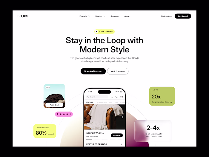 Modern e-commerce hero section