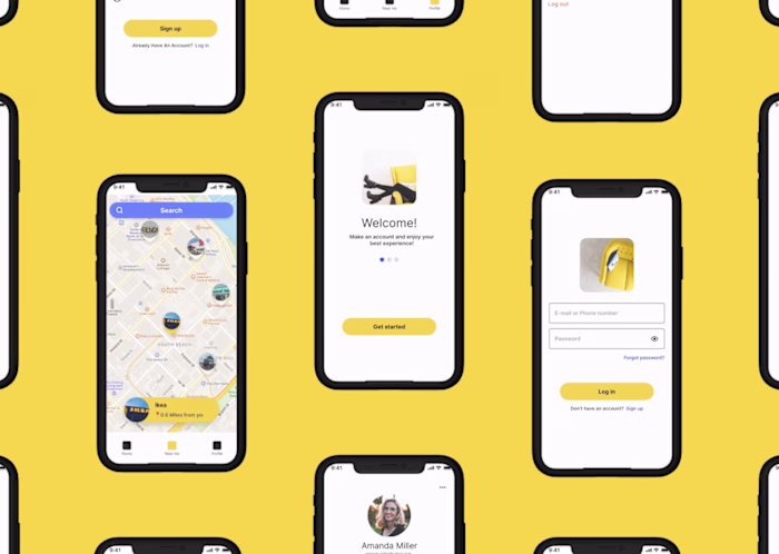 Mobile app design with given design system