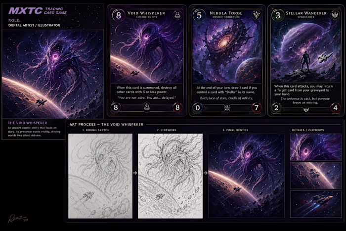 Cosmic Card Art — Space Illustration Series