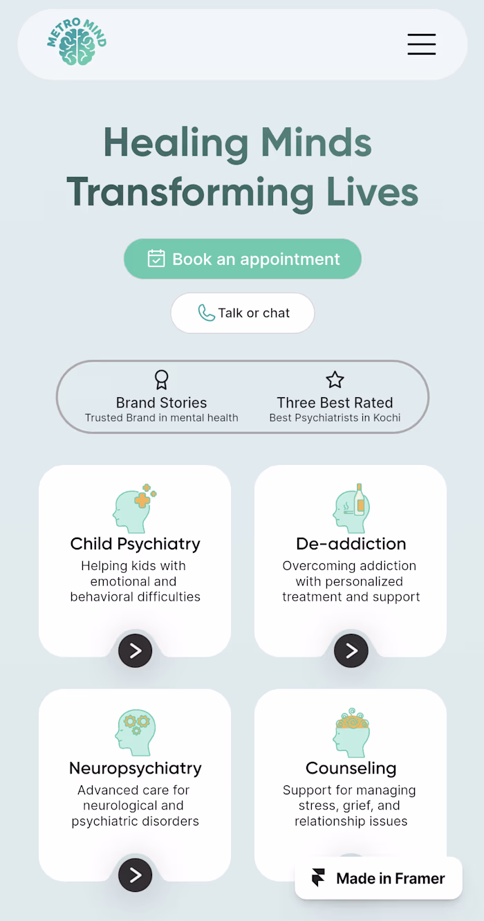 A Psychiatric Hospital Website Project in Framer
