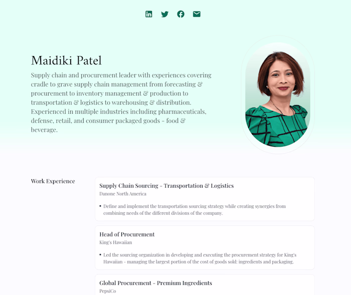 Resume - Framer Website
