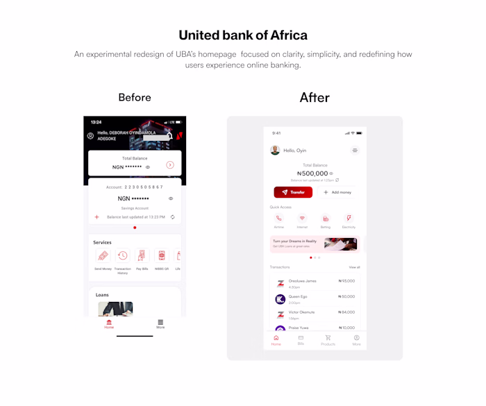 UBA Homepage Redesign