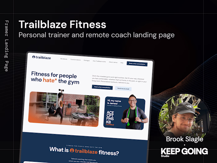 Framer Landing Page for Fitness Coach (trailblazefitness.com)