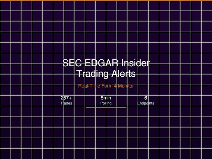 SEC EDGAR Insider Trading Alerts