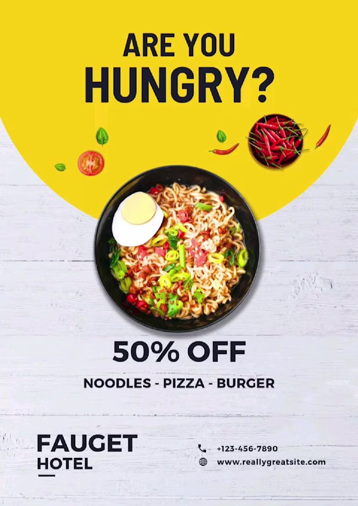 video poster for a restaurant