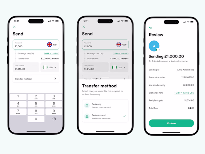 Redesign of Dash Remittance App for UK Market